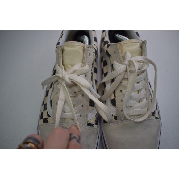 Vans Old Skool White Checkered Sneakers Womens Size 7.5 - Picture 9 of 11